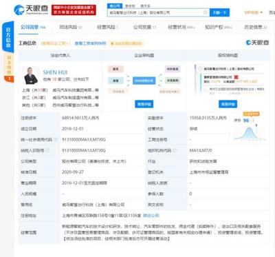 威馬汽車關(guān)聯(lián)公司注冊資本大增39.12%, 強(qiáng)化網(wǎng)絡(luò)技術(shù)轉(zhuǎn)讓布局